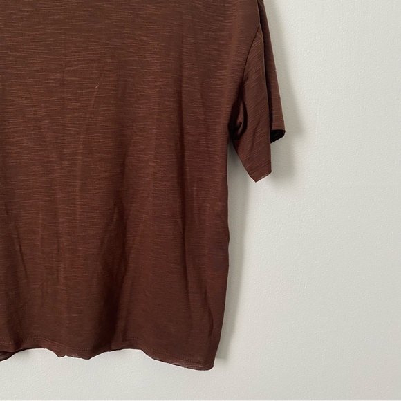 Sofia Jeans Contemporary Basics Brown Short Sleeve Shirt Women’s Medium - Picture 4 of 4
